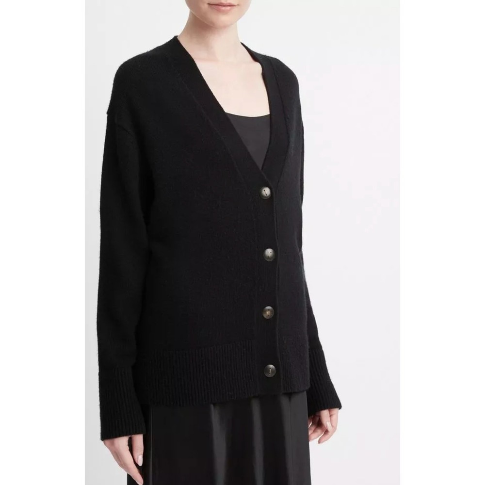 Vince Weekend Cardigan XL Black Wool‎ Cashmere Sweater